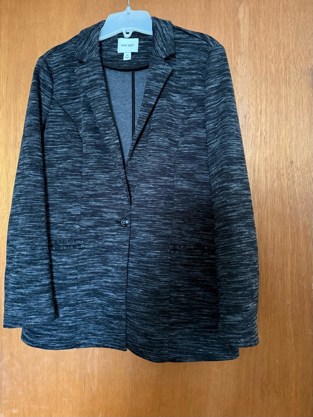 Nine West Charcoal Heather Knit Blazer